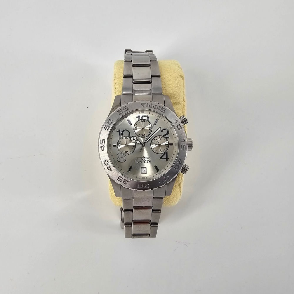 Invicta Watch Mens 45mm Silver Chronograph 1278 Stainless Steel Techwear Modern